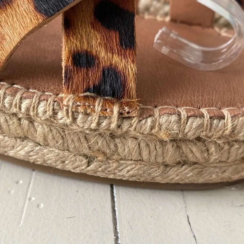 NEW! Madewell Malia Espadrille Sandal in Leopard Calf Hair 8.5